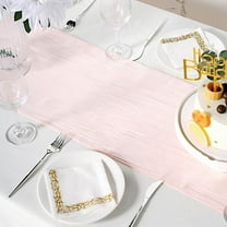BalsaCircle 12" x 108" Blush Crinkled Accordion Taffeta Table Runner Party Events Linens