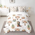 thumbnail image 2 of Feelyou Hippie Sheep Skeleton Bedding Comforter Set 7pcs, Western Cactus Flower Queen Bedding Sets, Kawaii Cowgirl Boot Reversible Queen Sheet Sets, Microfiber Bedroom Decor, 2 of 8