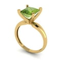 thumbnail image 2 of 2.5 ctw Solitaire Anniversary Ring for Women | Princess Cut Natural Peridot | Hyperallergenic Solid 18K Yellow Gold, 2 of 5