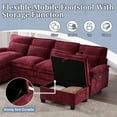 thumbnail image 4 of MOONMISS Chenille Upholstered Oversized U-shaped Comfy Modular Sectional Sofa with Storage Ottoman-Wine Red, 4 of 7