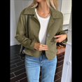 thumbnail image 4 of Chaqueta Blazer Informal para Mujer, de Piel Sintética de Ante con Solapa con Muescas y Botonadura Sencilla. Verde L, 4 of 8