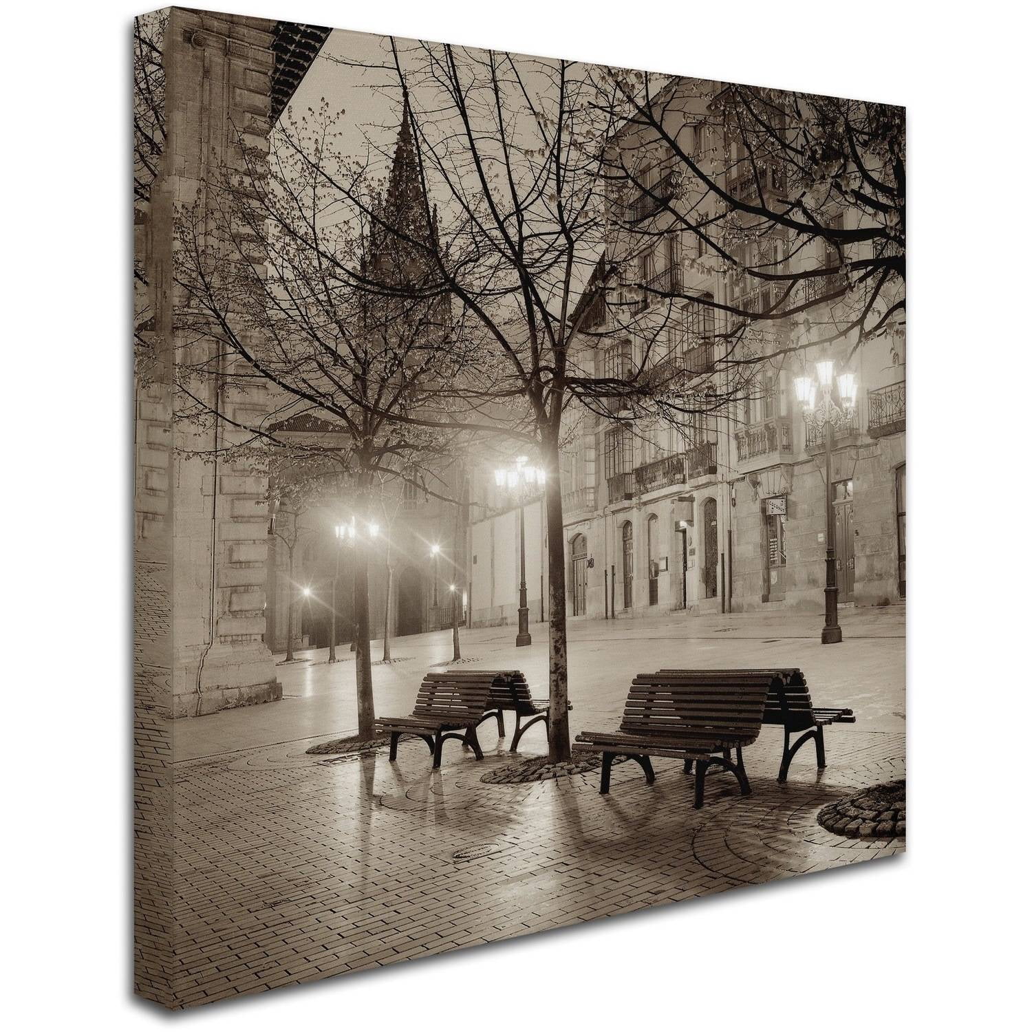 Trademark Fine Art Alan Blaustein Oveido Cathedral Bancs II Canvas Wall Art - 18x18
