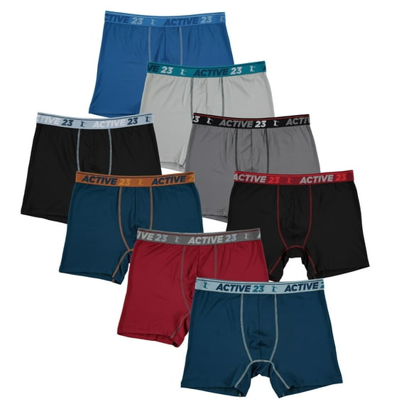 Active 23 8PK Solid Assorted Boxer Briefs