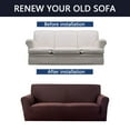 thumbnail image 6 of Dowbom Sofa Cover for 1 2 3 4 Seater,Super Stretch Sofa Slipcover with 2 pcs Pillow Covers Furniture Protector Universal Soft Solid Color Couch Cover for Living Room Bedroom-S(90-140cm)-Brown, 6 of 9