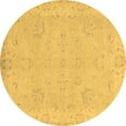 thumbnail image 1 of Ahgly Company Indoor Round Abstract Brown Modern Area Rugs, 4' Round, 1 of 4