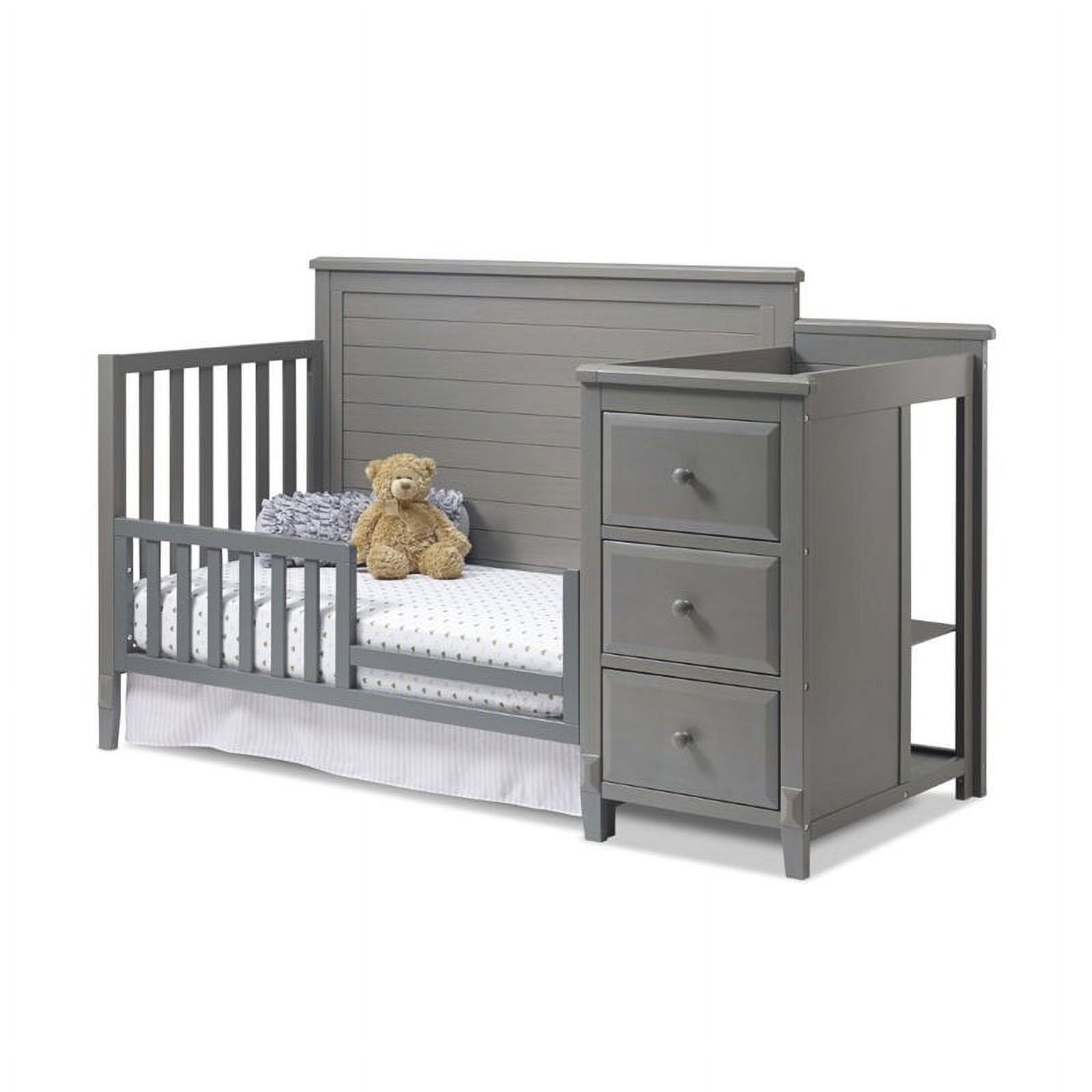 Grey crib and changing table hotsell