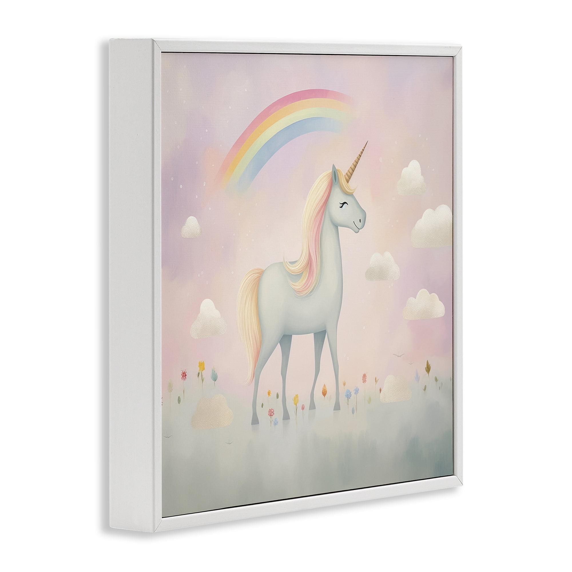 Stupell Industries Mystical Unicorn Dreams in Pastel White Framed Giclee Art, design by Lazar Studio