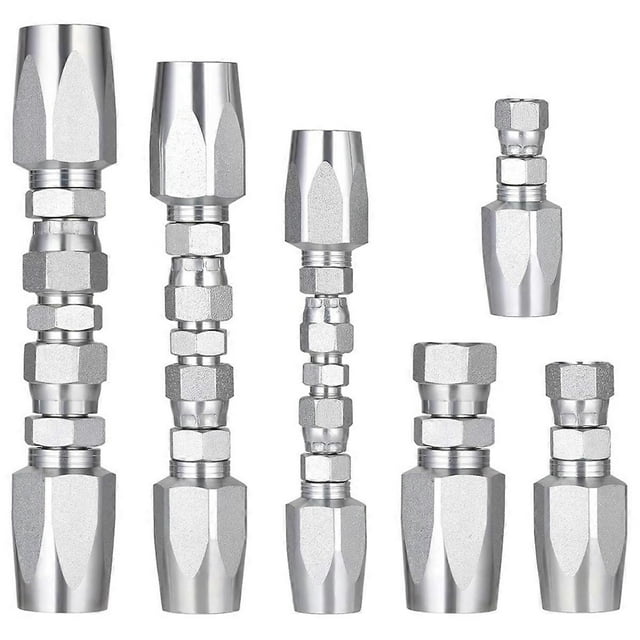 3Pcs Hydraulic Hose Field Repair Kit,1/4In,3/8In,1/2In and Small Repair Parts,Reusable Hydraulic Repair Fittings