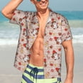 thumbnail image 5 of KLL Men's Hawaiian Shirt Short Sleeve Button Down Beach Shirts-Christmas Gnomes Santa Claus, 5 of 5