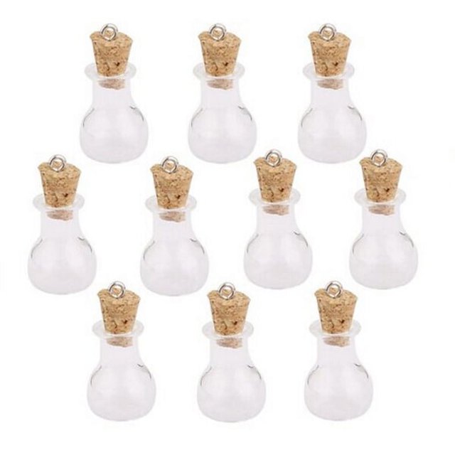 Frasco de vidrio cilíndrico sin marca, 10 unidades, frasco de perfume, frasco de deseos de vidrio, mini frasco de vidrio, frasco de deseos de vidrio