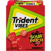 Trident Vibes SOUR PATCH KIDS Redberry Sugar Free Gum, 6-40 Piece Bottles 240 Total Pieces