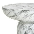 thumbnail image 5 of Christopher Knight Home 27.5" Faux Marble Outdoor Coffee Table, Round Patio Accent Table, White Marble Finish, 5 of 9