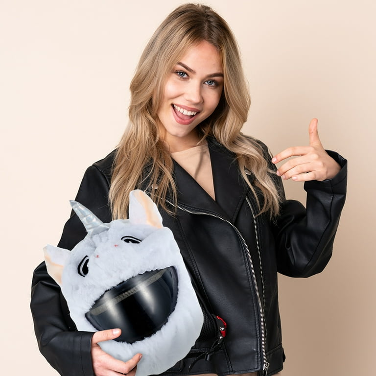 Protoiya Helmet Plush Cover Cute Motorcycle Helmet Cover Fluffy