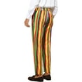 thumbnail image 3 of INSPIRE CHIC Men's Pants Bold Colorful Stripe Regular Fit Flat Front Dress Pants 30 Multicolor, 3 of 5