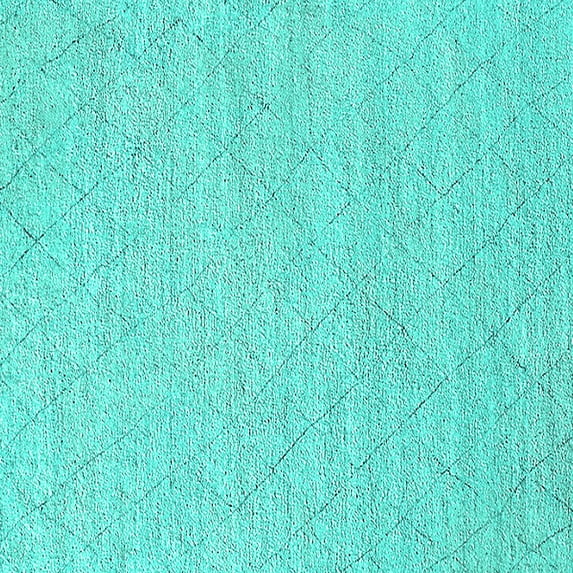 Ahgly Company Machine Washable Indoor Square Solid Turquoise Blue Modern Area Rugs, 6' Square