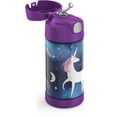 thumbnail image 4 of Thermos Kids Stainless Steel Vacuum Insulated Funtainer Straw Bottle, Unicorn, 12oz, 4 of 8
