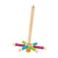 thumbnail image 2 of Percha para pájaros, juguete, accesorio para jaula de pájaros, rueda de madera interactiva colorida, giratoria, percha para periquitos y cotorras pequ, 2 of 9
