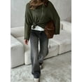 thumbnail image 3 of Womens Summer Scoop Neck Short Sleeve Sweater Casual Knit Tops Pullover Shirts Dark Green S, 3 of 8