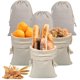 thumbnail image 1 of 6 Piezas Bolsas de Pan de Lino Con Forro de Plástico, Reutilizables Con Cordón Para Almacenamiento de Productos Horneados y Alimentos Secos, 1 of 4