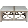 thumbnail image 5 of Uttermost Catali 40" Square Wood and Stone Top Coffee Table in Ivory/Oatmeal, 5 of 5