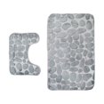 thumbnail image 4 of Juego de 2 Alfombras Antideslizantes para Baño Perfecl Gris 80x50cm, 4 of 8