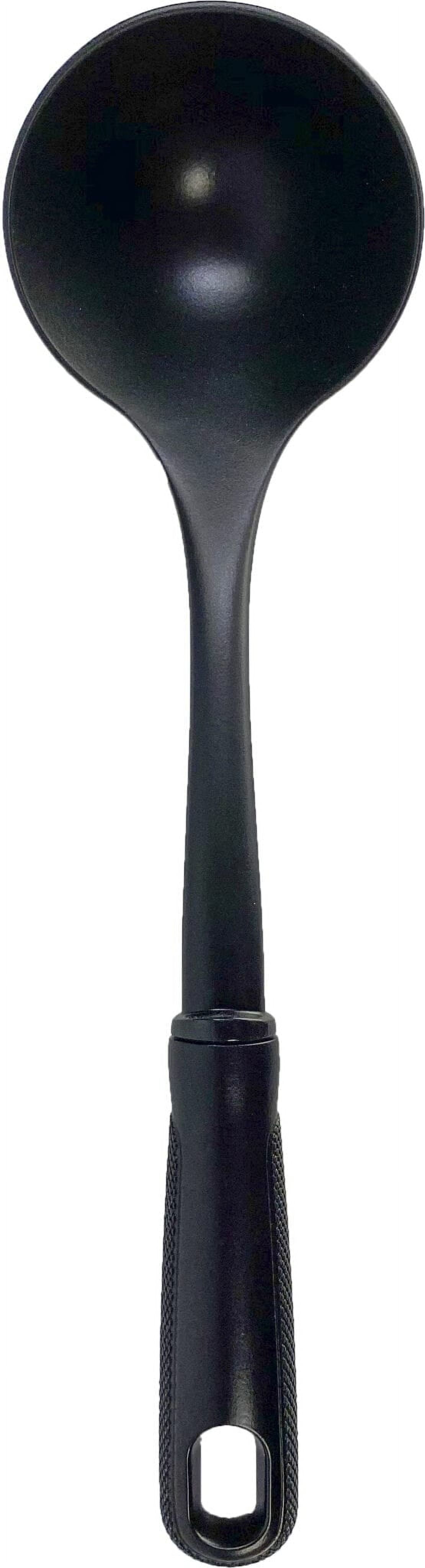 (6 pack) Mainstays Kitchen Ladle, Black, Nylon, Soft Grip Handle, Dish Washer Safe