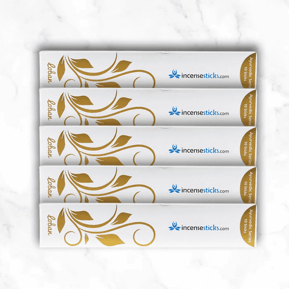 Loban Incense Sticks 8" - 5 Packs, 10 Sticks Each | Resinous & Woody Purifying Aroma