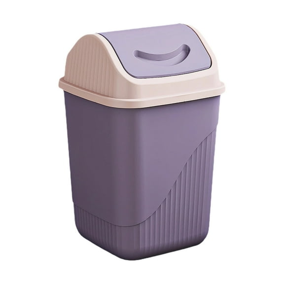 WITYUKE Large Square Trash Can with Lid, Swing Top Waste Bin, Odor Control Garbage Container, Plastic Material for Office Bathroom Living Room, Small Space Desk Side Solution, Pop-up Lid Bin
