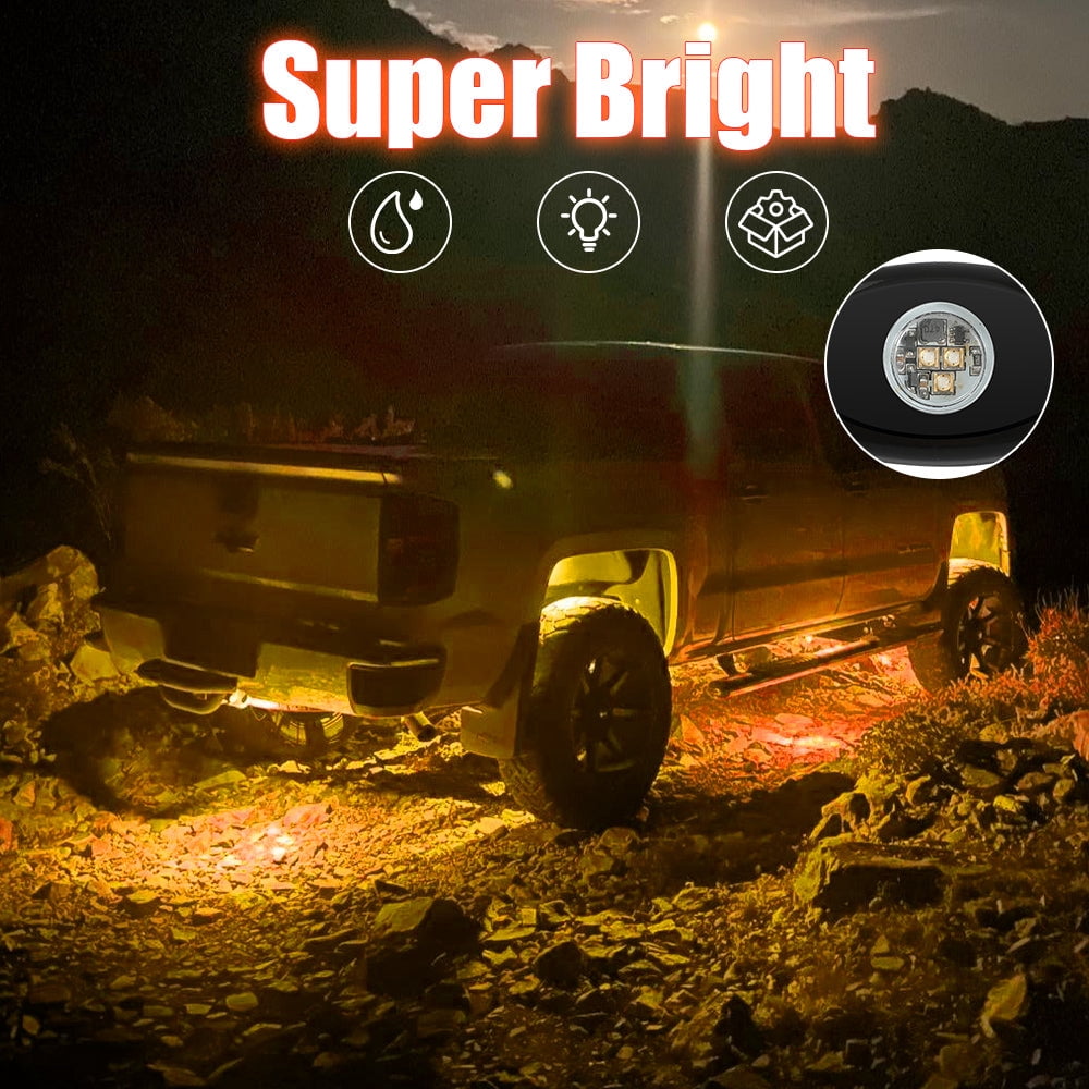 Sunpie 20 Pods Monochromatic Green LED Rock Lights for Off Road Truck RZR Auto Car Boat ATV SUV