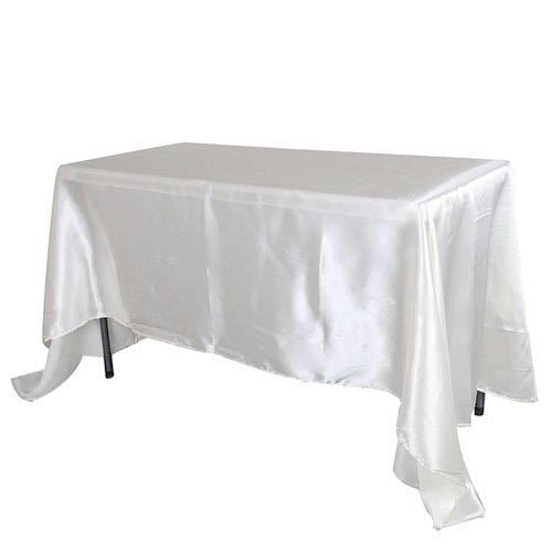 90 x 156 inch Rectangular Satin Tablecloth Ivory 