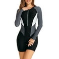 thumbnail image 2 of Qeaghou Womens Swimsuits One Piece Long Sleeve Rash Guard Knee High Bathing Suits Swimsuit Fashion Surfing Athletic Swimwear, 2 of 7