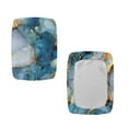 thumbnail image 3 of FOR U DESIGNS Blue Gold Marble Pattern Stool Covers Rectangle 2 Pieces Breathable Counter Bar Stools Cover Anti-Slip Vanity Chair Cover Stool Upholstered Protector Slipcover, 3 of 9