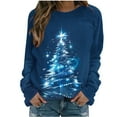 thumbnail image 2 of Craaazy Christmas Printed Sweatshirts for Women Long Sleeve Crewneck Tops Festival Outfits Xmas Tree Merry Christmas Gifts, 2 of 6