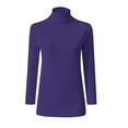 thumbnail image 6 of LEBONYARD Women's Fashionable Turtleneck Half Sleeved Solid Colored Slim Pullover Tops Casual Ladies Warm Comfortable Fitting Base Layer Tops, 6 of 9