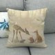 thumbnail image 1 of Funda de almohada de lino con diseño de muñeco de nieve y cervatillo de dibujos animados, cojín lindo y sencillo, 1 of 6
