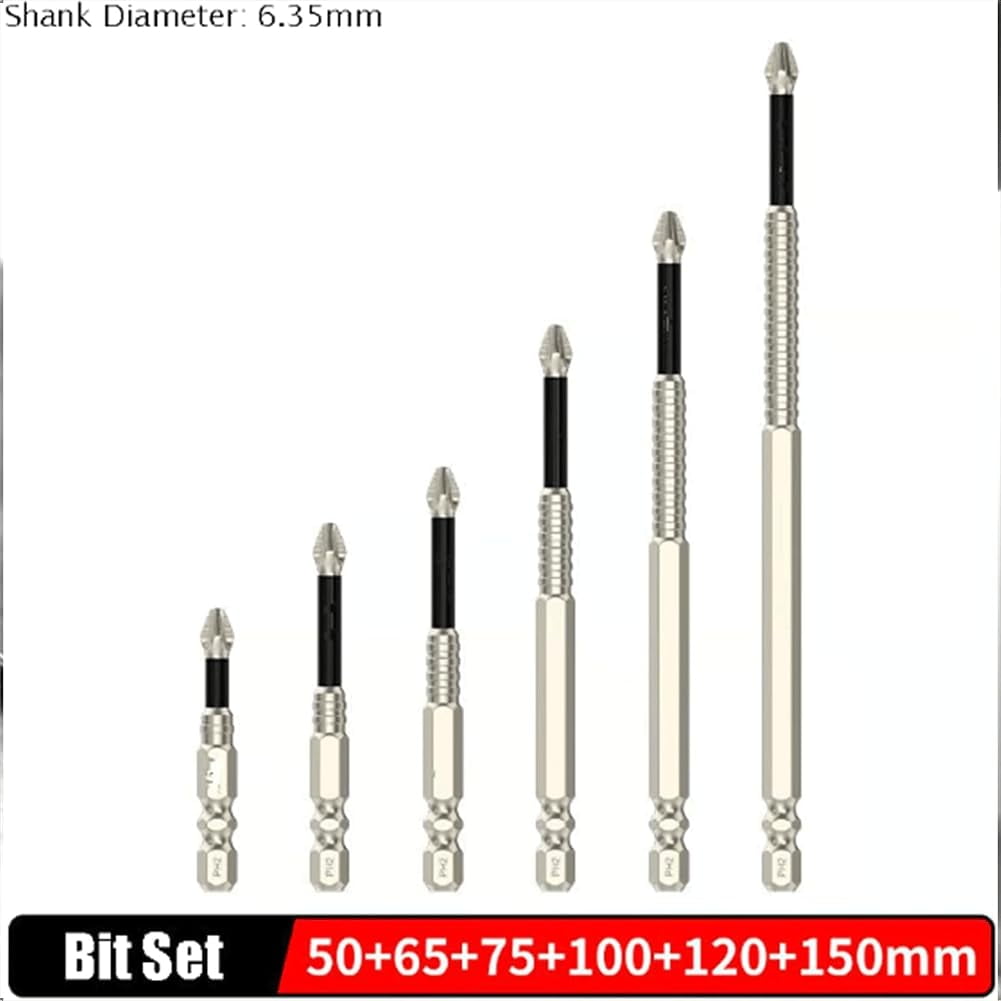 PH2 Magnetic Screwdriver Bits Set, Anti-Slip Impact Driver Drill Bits, Durable Alloy Steel, Impact Resistant for Home DIY & Professional Use