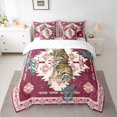 thumbnail image 2 of jejeloiu Pink Batik Aesthetic 7-Piece Twin Bedding Sets,Southwestern Aztec Geometric Bedding Comforter Set For Tiger Lover Reversible, 2 of 8