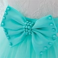 thumbnail image 2 of ZRBYWB Baby Girls Ruffle Long Sleeve Lace Bowknot Flower Dresses Pageant Party Wedding Princess Fall Dresses,Green,18-24 Months, 2 of 9