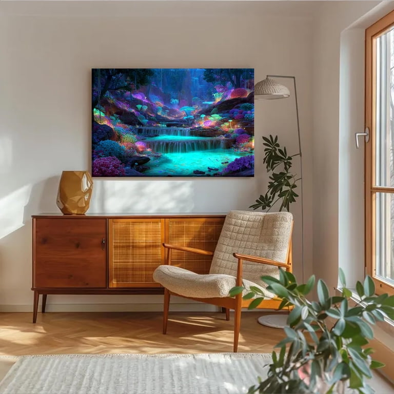 Waterfall and Stream Canvas Wall Art for Living Room, Bedroom ...