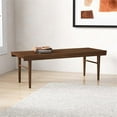 thumbnail image 4 of Allora Mid-Century Solid Teak Wood Rectangular Bench in Walnut, 4 of 6