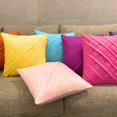 thumbnail image 6 of The HomeCentric Yellow Pillow Covers Pack of 2, 20x20 inch (50x50 cm) Handmade Yellow Throw Pillow Covers, Textured Pintucks Solid Pillow Covers, Cushion Covers, Faux Suede - Yellow, 6 of 10