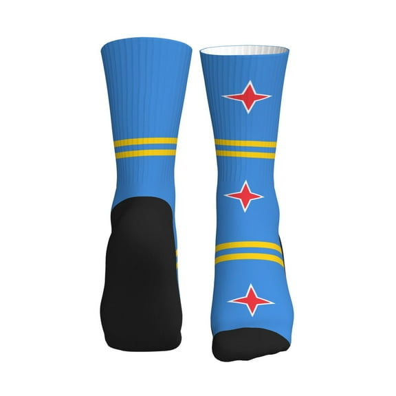 Men Women Aruba Flag Funny Novelty Mid-Crew Socks