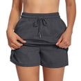 thumbnail image 3 of VBVC Women's High Waist Drawstring Sweat Shorts,Casual Loose Fit Comfy Lounge Shorts For Women,Ladies Summer Athletic Running Shorts with Pockets,Dark Gray,S-2XL, 3 of 10