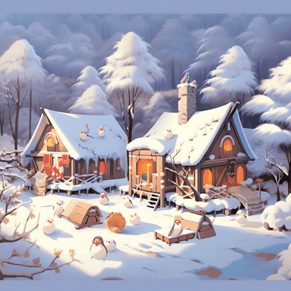 Paint by Number DIY Paint by Numbers Kit for Kids & Adults Beginner DIY Acrylic Painting Kits, 16x20 inch （Cabin In The Snow）