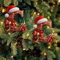thumbnail image 4 of Christmas Tree Ornaments 2D Acrylic Monogram Pendants With Santa Hat 26 Letters Hanging Decorations For DIY Crafts And Home Decor, 4 of 5
