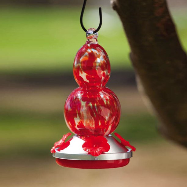 Evergreen Enterprises 2HF042 Red Glass Hummingbird Feeder