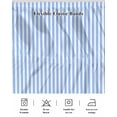 thumbnail image 5 of Blue White Stripe Wrap Around Bed Skirts for California King Bed 18" Drop,Bed Skirt with Adjustable Elastic Belt Dust Ruffle Bed Valance Modern Minimalist Geometric Striped Bed Frame Cover, 5 of 7