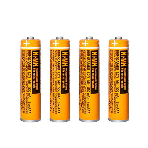 spannend Kiwi Implicaties 4PCS NI-MH AAA Rechargeable Battery, 1.2V 550mAh Battery for Panasonic  Cordless Phone, HHR-55AAABU Replacement Battery - Walmart.com
