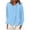 Blue, variant on biudgviw Cotton Linen Shirts for Women Lounge Collared Long Sleeve Basic Solid Color Tees Casual Fall Buttons down Blouses