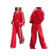 thumbnail image 2 of Women'S Casual Long-Sleeved Pants Two-Piece Set Red M, 2 of 5